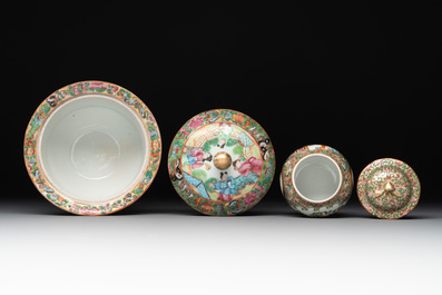 38 Chinese Canton famille rose wares, 19th C.