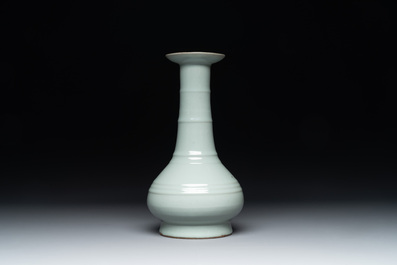 A rare Chinese Longquan celadon bottle vase, Song/Yuan