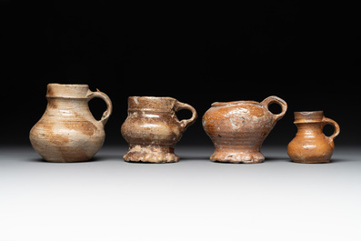 A collection of 10 German stoneware mugs, 14/16th C.