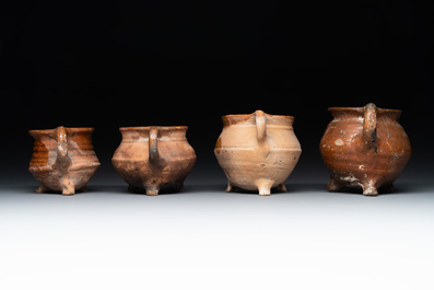 11 brown-glazed pottery wares, Low Countries, 14/17th C.
