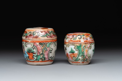 A varied collection of nine Chinese famille rose wares, 19/20th C.