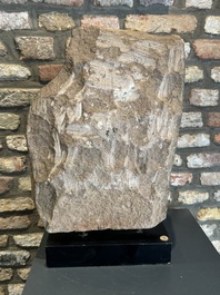 An Indian architectural red sandstone fragment with a divinity, 13th C.