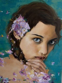 Annic Lefevre: 'Portrait of a girl', oil on canvas