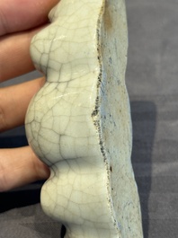 A Chinese ge-type 'shanzi' brush rest or water container, Qianlong
