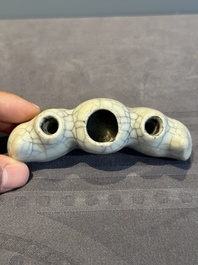 A Chinese ge-type 'shanzi' brush rest or water container, Qianlong