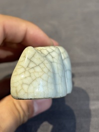 A Chinese ge-type 'shanzi' brush rest or water container, Qianlong
