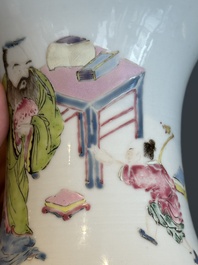 A fine Chinese famille rose vase with figural design, Yongzheng