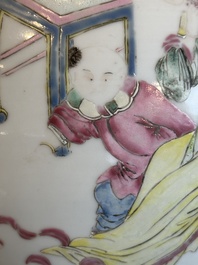 A fine Chinese famille rose vase with figural design, Yongzheng