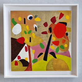 Mieke Fannes: 'Le petit jardin', huile sur toile