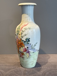 A fine Chinese famille rose 'shouxing' vase, Qianlong mark, Republic