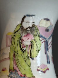 A fine Chinese famille rose vase with figural design, Yongzheng