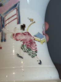 A fine Chinese famille rose vase with figural design, Yongzheng