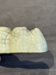 A Chinese ge-type 'shanzi' brush rest or water container, Qianlong