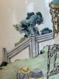 A fine Chinese famille rose 'shouxing' vase, Qianlong mark, Republic