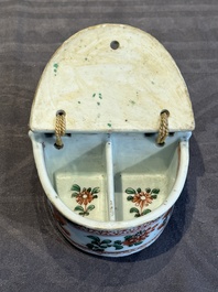 A rare Chinese famille verte spice box and cover, Kangxi