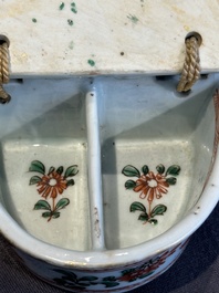 A rare Chinese famille verte spice box and cover, Kangxi