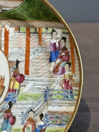 A pair of rare Chinese Canton famille rose armorial plates with the arms of Wight, ca. 1810