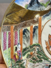 A pair of rare Chinese Canton famille rose armorial plates with the arms of Wight, ca. 1810
