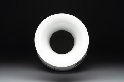 A Chinese famille rose 'Ba Xian Zhu Shou 八仙祝壽' vase, Qianlong mark, 20th C.