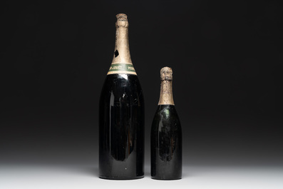 A jeroboam of Perrier-Jou&euml;t champagne from 1947 and a bottle of Veuve Clicquot champagne from 1904