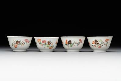 A rare complete Chinese famille rose 8-person miniature tea service comprising 28 pieces, Qianlong