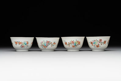 A rare complete Chinese famille rose 8-person miniature tea service comprising 28 pieces, Qianlong