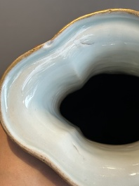 A Chinese blue and white vase depicting the Pearl River and the Whampoa Pagoda, Qianlong mark and of the period