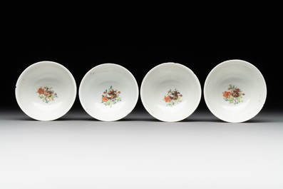 A rare complete Chinese famille rose 8-person miniature tea service comprising 28 pieces, Qianlong