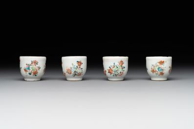 A rare complete Chinese famille rose 8-person miniature tea service comprising 28 pieces, Qianlong