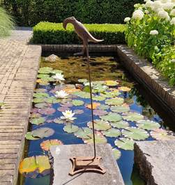Patrick Steen: 'Rhytm', scrap metal sculpture on stand