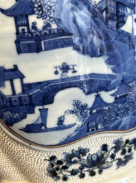 A Chinese blue and white vase depicting the Pearl River and the Whampoa Pagoda, Qianlong mark and of the period
