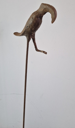 Patrick Steen: 'Rhytm', scrap metal sculpture on stand