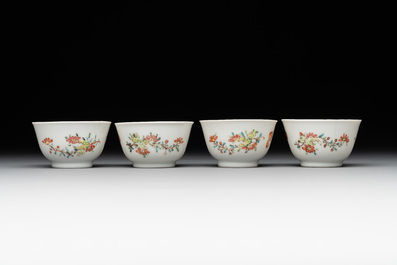 A rare complete Chinese famille rose 8-person miniature tea service comprising 28 pieces, Qianlong
