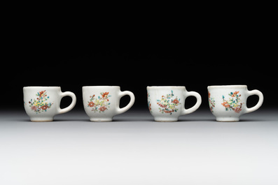 A rare complete Chinese famille rose 8-person miniature tea service comprising 28 pieces, Qianlong