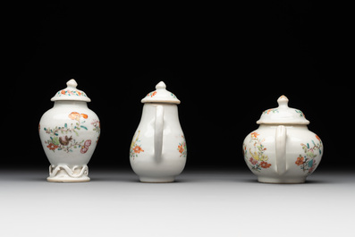 A rare complete Chinese famille rose 8-person miniature tea service comprising 28 pieces, Qianlong