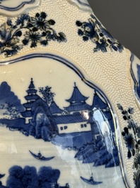 A Chinese blue and white vase depicting the Pearl River and the Whampoa Pagoda, Qianlong mark and of the period