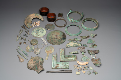 A study group of various Chinese bronze and other archaeological finds, Spring and Autumn/Warring States Period