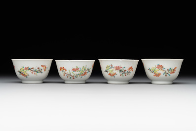 A rare complete Chinese famille rose 8-person miniature tea service comprising 28 pieces, Qianlong