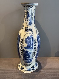 A Chinese blue and white vase depicting the Pearl River and the Whampoa Pagoda, Qianlong mark and of the period