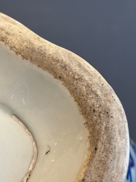 A Chinese blue and white vase depicting the Pearl River and the Whampoa Pagoda, Qianlong mark and of the period