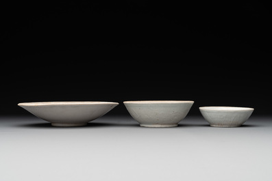 A collection of 14 Chinese ding-type and white-glazed wares, Song/Ming