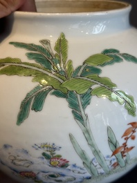 An extremely rare Chinese famille rose globular 'lady and boys' jar, Yongzheng