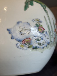 An extremely rare Chinese famille rose globular 'lady and boys' jar, Yongzheng