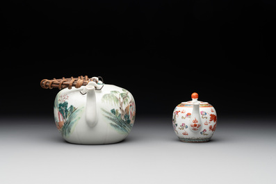 Four Chinese famille rose and verte wares, 19/20th C.