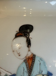 An extremely rare Chinese famille rose globular 'lady and boys' jar, Yongzheng