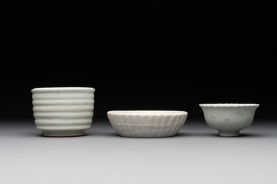 A collection of 14 Chinese ding-type and white-glazed wares, Song/Ming