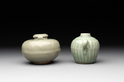 A collection of six Chinese Longquan celadon wares, Yuan/Ming