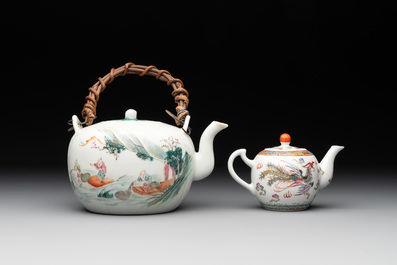 Four Chinese famille rose and verte wares, 19/20th C.