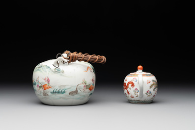 Four Chinese famille rose and verte wares, 19/20th C.