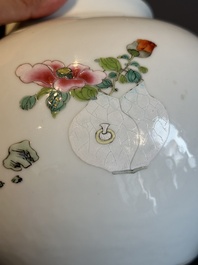 An extremely rare Chinese famille rose globular 'lady and boys' jar, Yongzheng